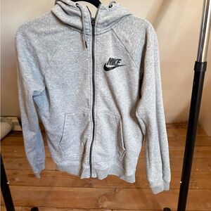 Nike Heather Gray Hoodie with Black Accents